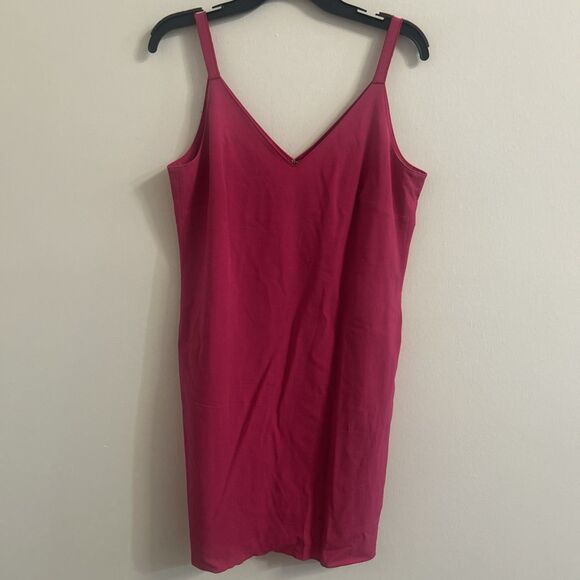 Worth Dresses & Skirts - Worth New York Fuscia Wool Blend Slip Dress V-Neck Stretch Size 4